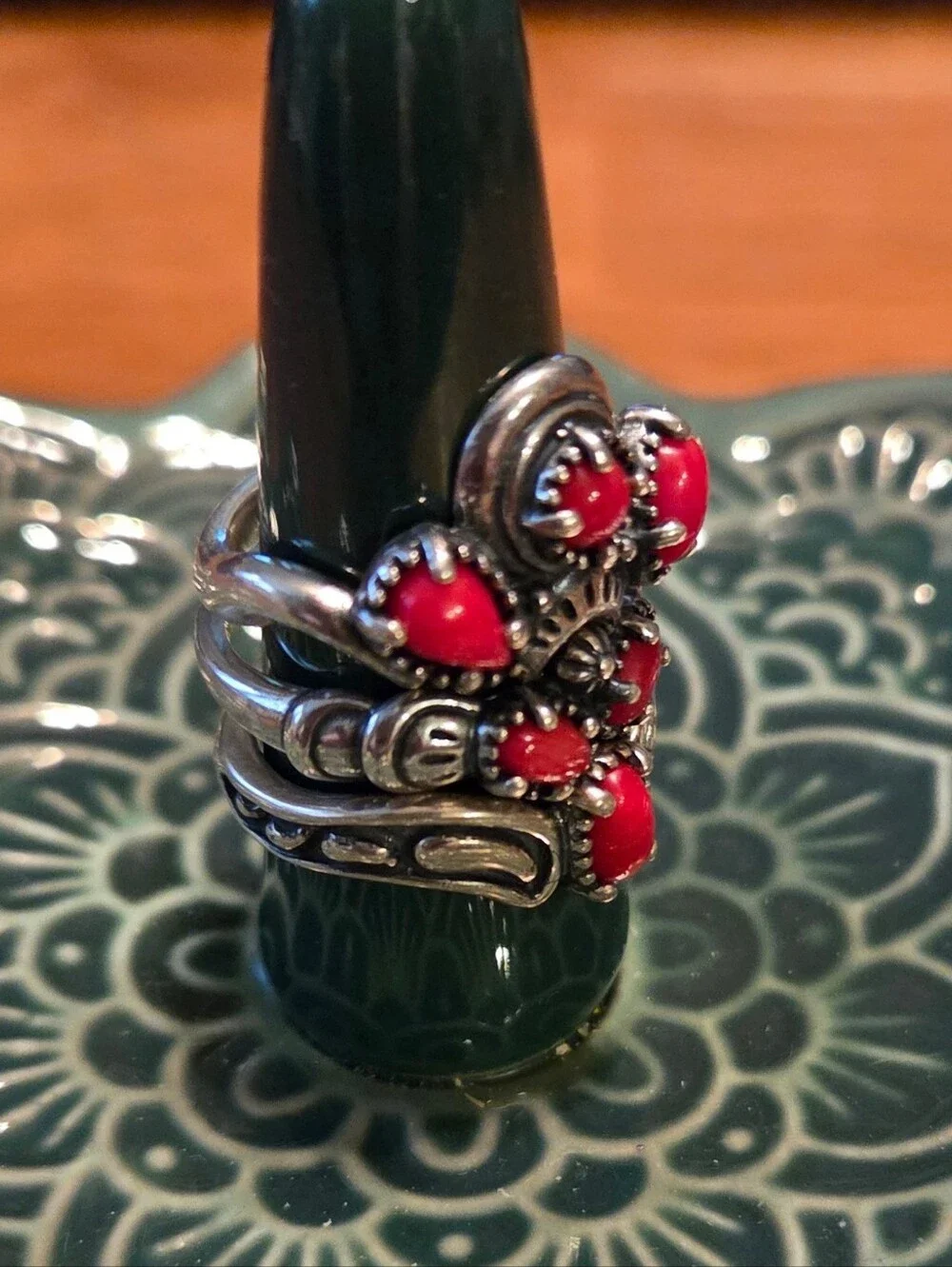 American West Carolyn Pollack Sterling Silver 3 Ring Set